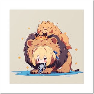 chibi saber and lion Posters and Art